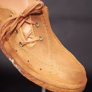 1970s Groundhog Boho Tan Clogs Shoes Wedges
